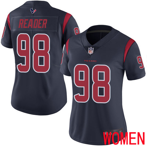 Houston Texans Limited Navy Blue Women D J  Reader Jersey NFL Football #98 Rush Vapor Untouchable